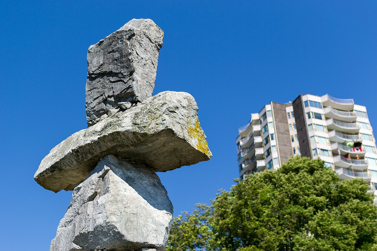 A photograph of Inukshuk