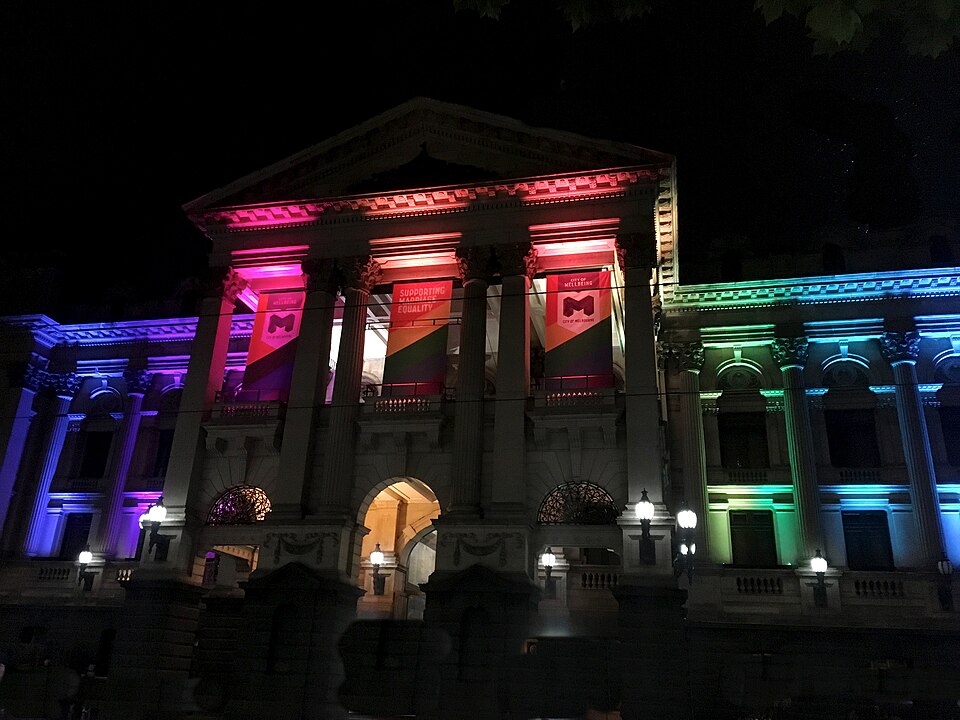A photograph of Melbourne Town Hall