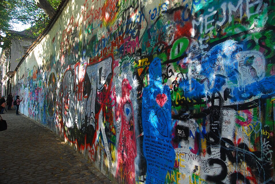 A photograph of John Lennon Wall