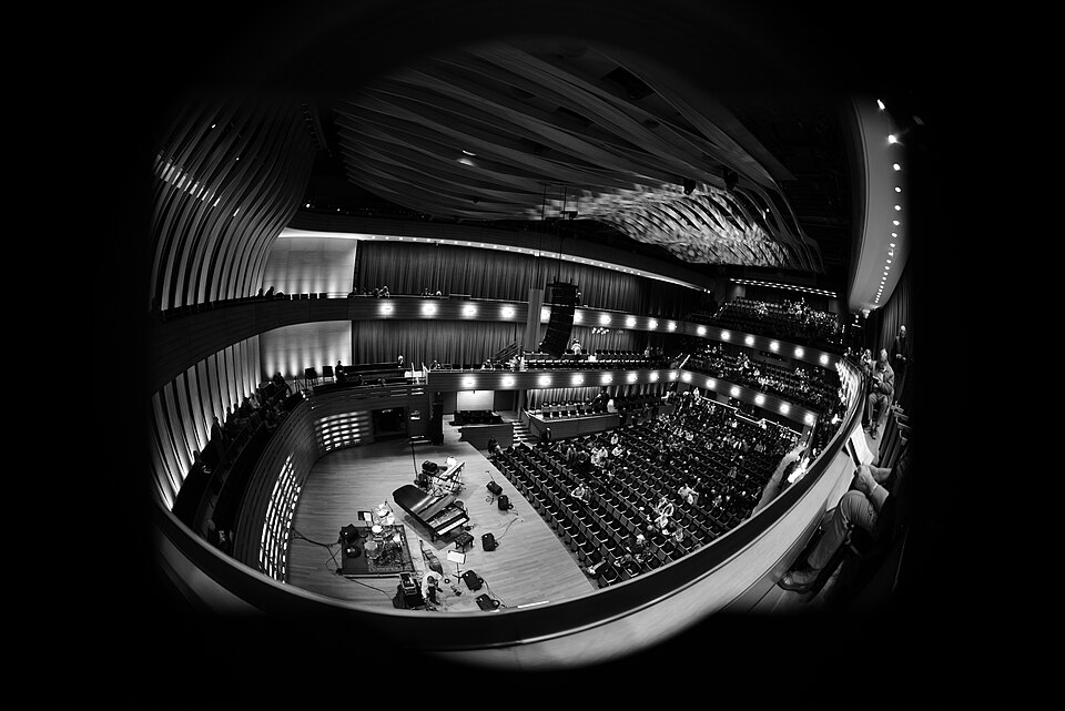 A photograph of Koerner Hall