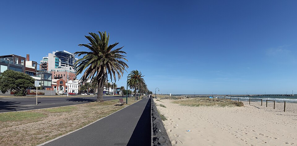 A photograph of Port Melbourne Beach