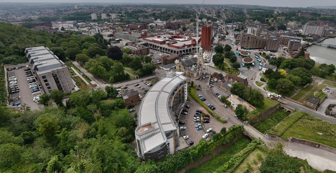 A photograph of South Town Centre