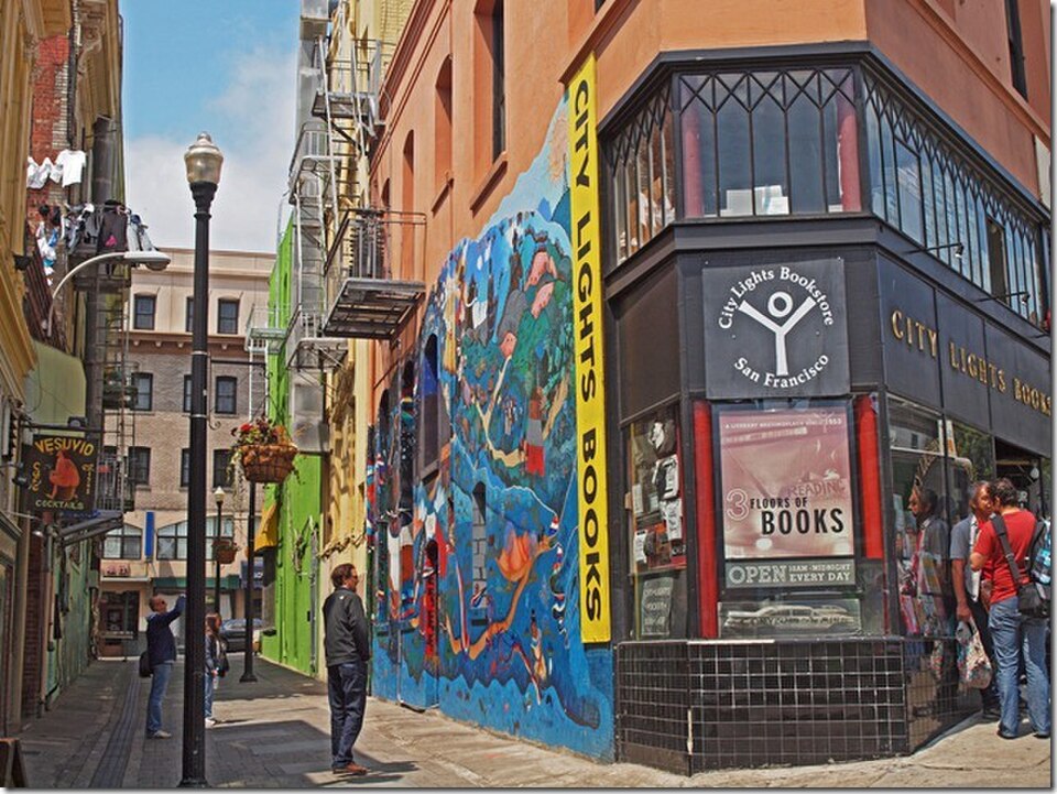 A photograph of City Lights Bookstore