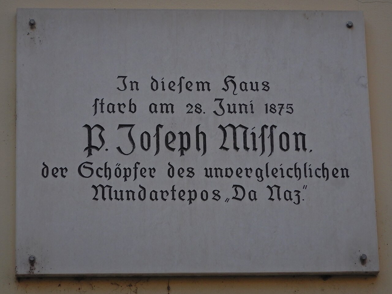 Misson-Gedenktafel