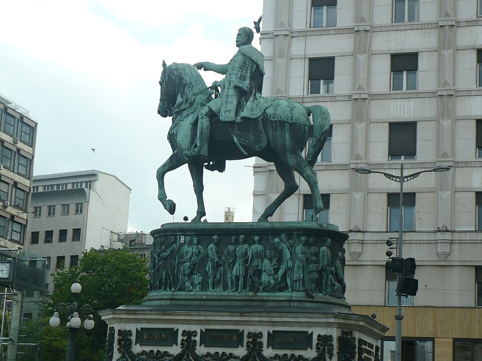 A photograph of Prince Mihailo Monument