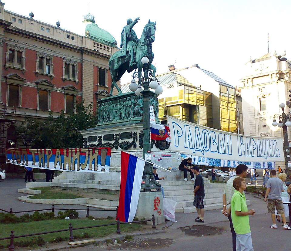 A photograph of Prince Mihailo Monument