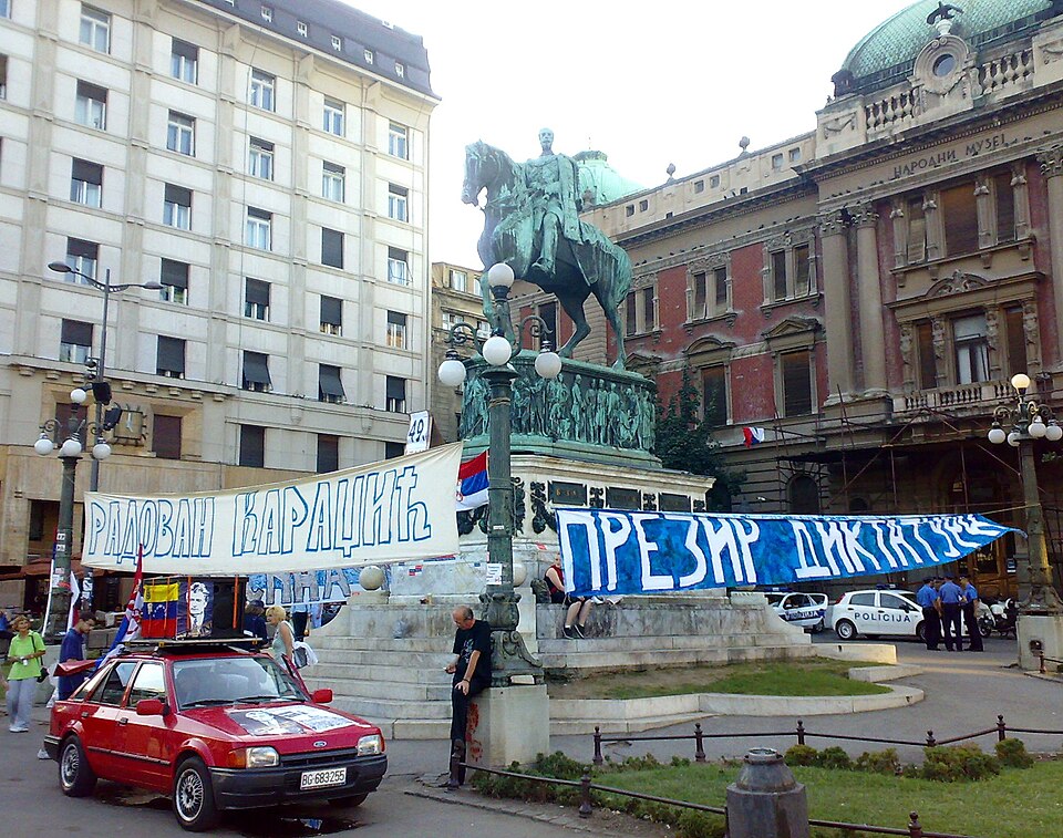 A photograph of Prince Mihailo Monument