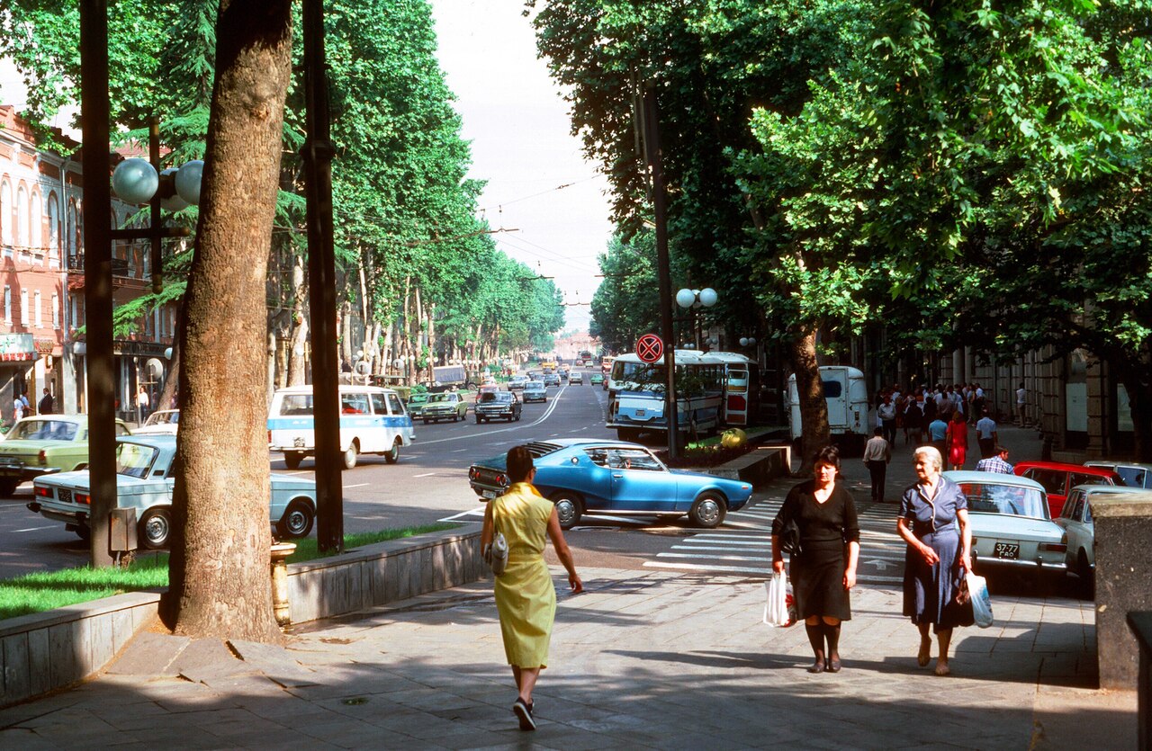 A photograph of Rustaveli Avenue