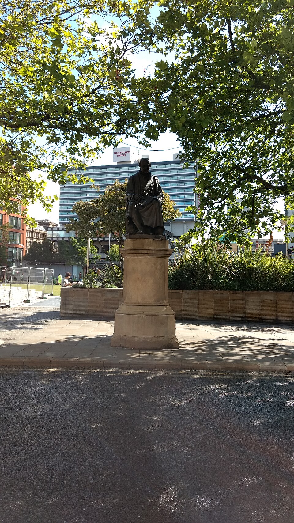 A photograph of Statue of James Watt
