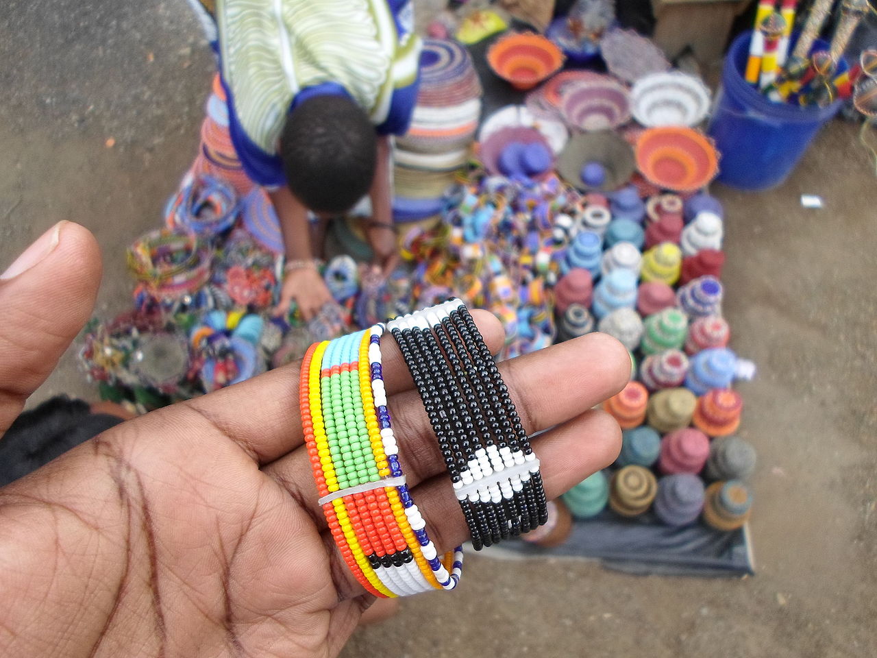 A photograph of Maasai market