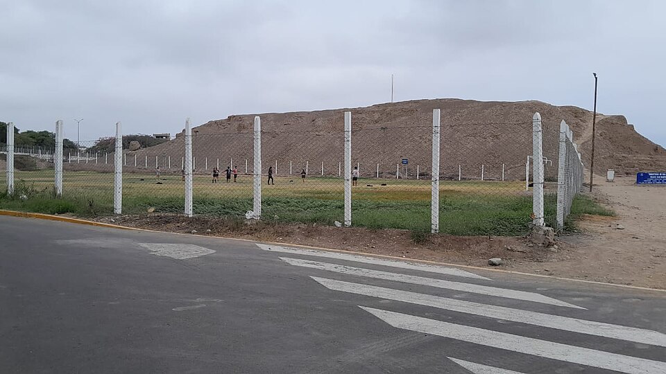A photograph of Huaca San Marcos