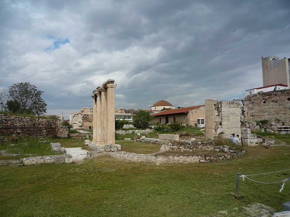 A photograph of Hadrian's Library