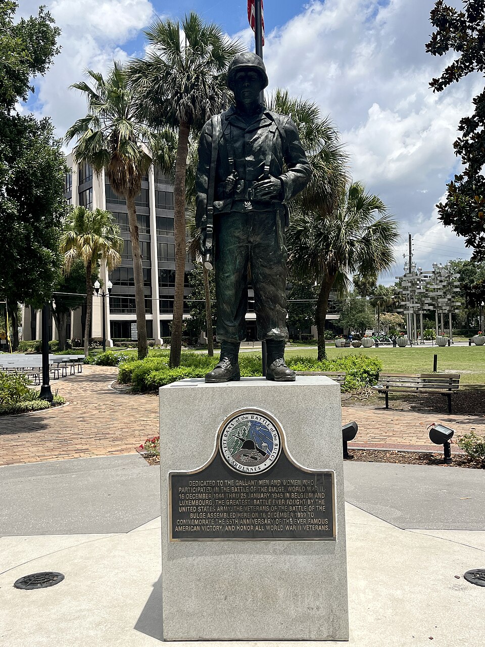 A photograph of Battle of the Bulge Memorial