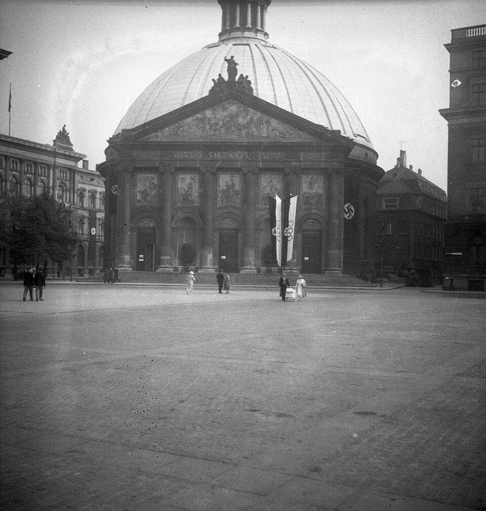 A photograph of St. Hedwig's Cathedral