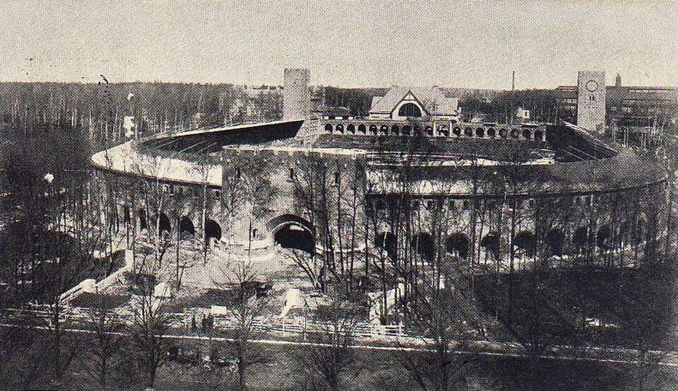 A photograph of Stockholm Olympic Stadium
