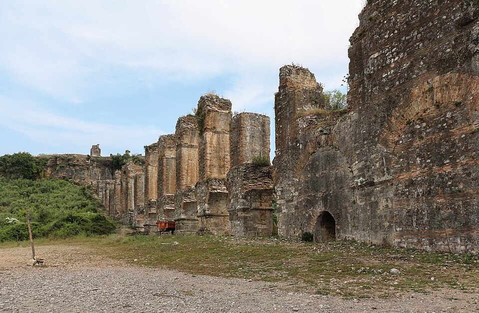 A photograph of Aspendos Roman aqueduct