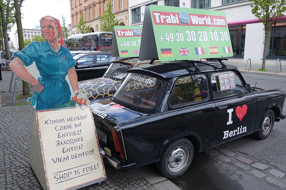 A photograph of Checkpoint Charlie