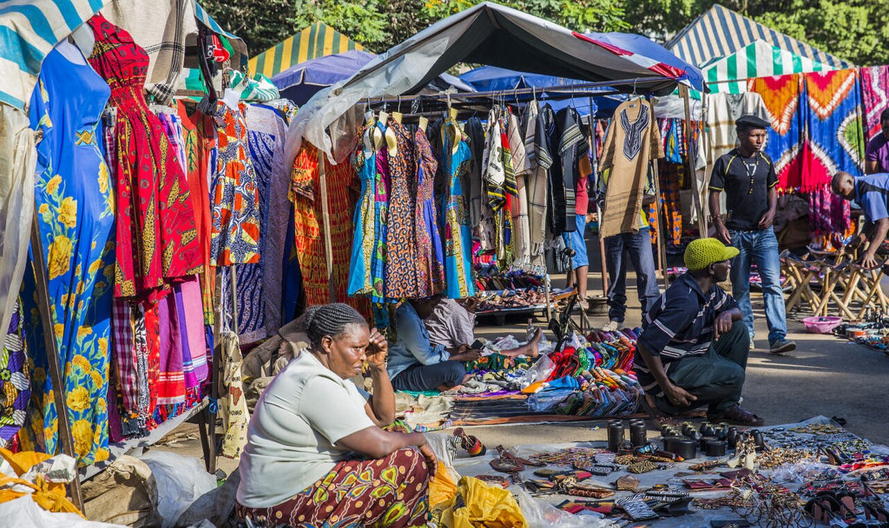 A photograph of Maasai market