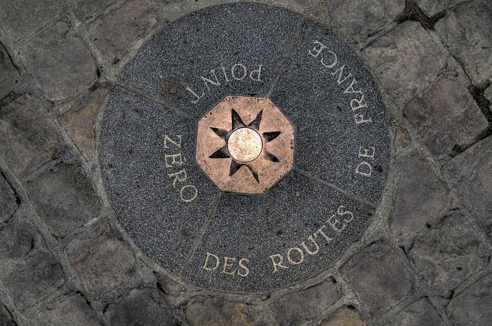 A photograph of Point zéro des routes de France